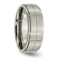 thumbnail image 4 of Chisel Titanium Brushed Center Block Design 8mm Ridged Edge Band, 4 of 6