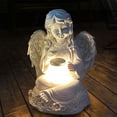 thumbnail image 3 of Resin Sitting Angel Wing Statue Art Solar Lamp Garden Ornament Home Decor Decor Supplies (Girl), 3 of 8