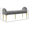 thumbnail image 6 of Maklaine Contemporary 20"H Velvet Bench in Gray, 6 of 6