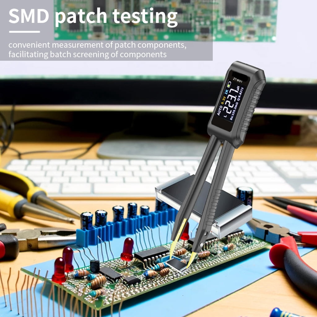 Digital Tweezer Tester Resistance Capacitance Diode Tester Measurement Tools Clear Display Professional Meter
