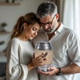 thumbnail image 4 of MUKTIVE Crow Human Urns for Ashes Adult Male - Memorial Urns for Human Ashes Large Adult - Beige Decorative Urn for Cremated Women - 10 Inch Large Urn for, 4 of 7