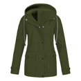 thumbnail image 1 of Fleece-Lined Rain Jacket, Waterproof Hiking Shell, Winter Outdoor Coat Army Green 5Xl , Coat, 1 of 5