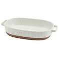 thumbnail image 4 of Denmark Tools for Cooks 2.4 Quart Speckled White Oval Stoneware Baking Dish Casserole Pan with Handles, 4 of 4