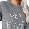 thumbnail image 2 of Sudadera De Mujer Jersey De Cuello Redondo Manga Larga Estampado Be Kind Blusa Suelta Informal para Mujer Gris M, 2 of 6