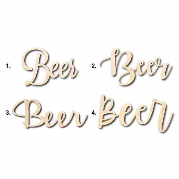 Beer Sign Unfinished Wood Cutout Home Decor DIY Option 2- 10" Wide / 1/4"