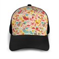thumbnail image 3 of Naloa Colorful Chicken Adult adjustable Print Baseball Hat, Patchwork curved brim baseball capfor Men and Women, One Size, 3 of 5