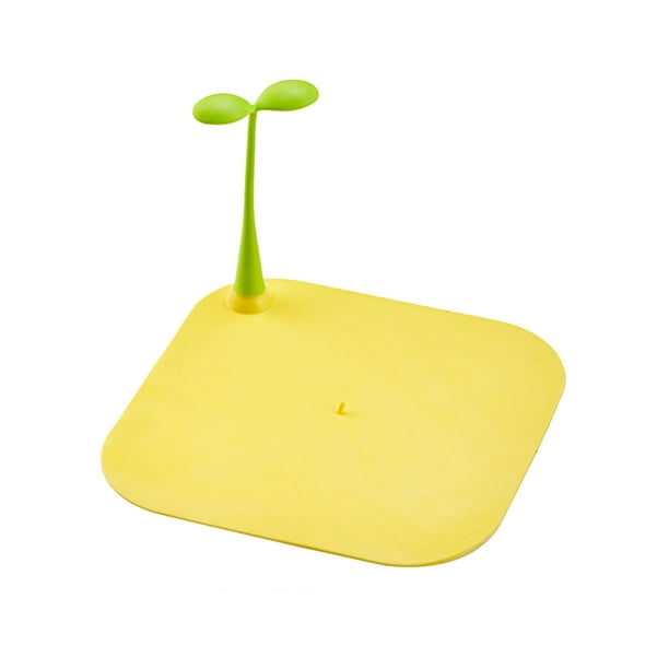 Billuyoard Cubierta no deformable a prueba de insectos para inodoro, desagüe de suelo de brotes de soja para el hogar, a prueba de olores y aguas Almacenamiento y organización del hogar amarillo
