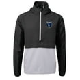 thumbnail image 2 of Men's-Cutter & Buck  Black San Jose Earthquakes Charter Eco Recycled Anorak Hooded Half-Zip Jacket, 2 of 3