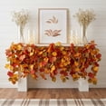 thumbnail image 4 of 24.02" Gradient Maple Leaf Wall Hanging Vines, Orange Red Yellow Faux Rattan for Thanksgiving Day, Flexible Cloth Foliage Ornaments for Table Decoration, AKLJWH, 4 of 6