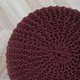 thumbnail image 2 of Urban Shop Round Solid Print Polyester Pouf, Red, 2 of 5