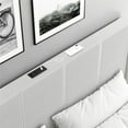 thumbnail image 4 of DHP Lamora Upholstered Wingback Bed Frame with USB, King, Light Gray Linen, 4 of 23