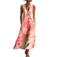 thumbnail image 2 of Smsaxvxz Women's Summer Dresses Fashion Floral Printed V Neck Sleeveless Casual Comfortable Beach Vacation Maxi Sundress A-8 2XL, 2 of 8