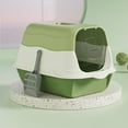 thumbnail image 4 of VAJUSO Cat Litter Box, Fully Enclosed Odor-Proof Cat Toilet, Easy-to-Clean & Splash-Proof Covered Cat Litter Pan with Scoop(Green, 13.38x19.68x12.99in), 4 of 7