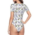 thumbnail image 3 of Uemuo Monkey Submarine Captain Pattern Women's One Piece Short Sleeve Swimsuit Rash Guard Surfing Modest Quick-drying Swimsuit Beach Essentials-, 3 of 9