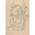 thumbnail image 3 of Ivan Ivanec 14x18 Black Modern Framed Museum Art Print Titled - A Man Sitting in an Armchair at the Fireplace (1940), 3 of 5