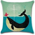 thumbnail image 1 of Lino Mar Animal Ballena Patrón Funda De Almohada Suave Funda De Almohada Sofá Hogar Coche Oficina Decoración,11 Feliz Sencillez, 1 of 4