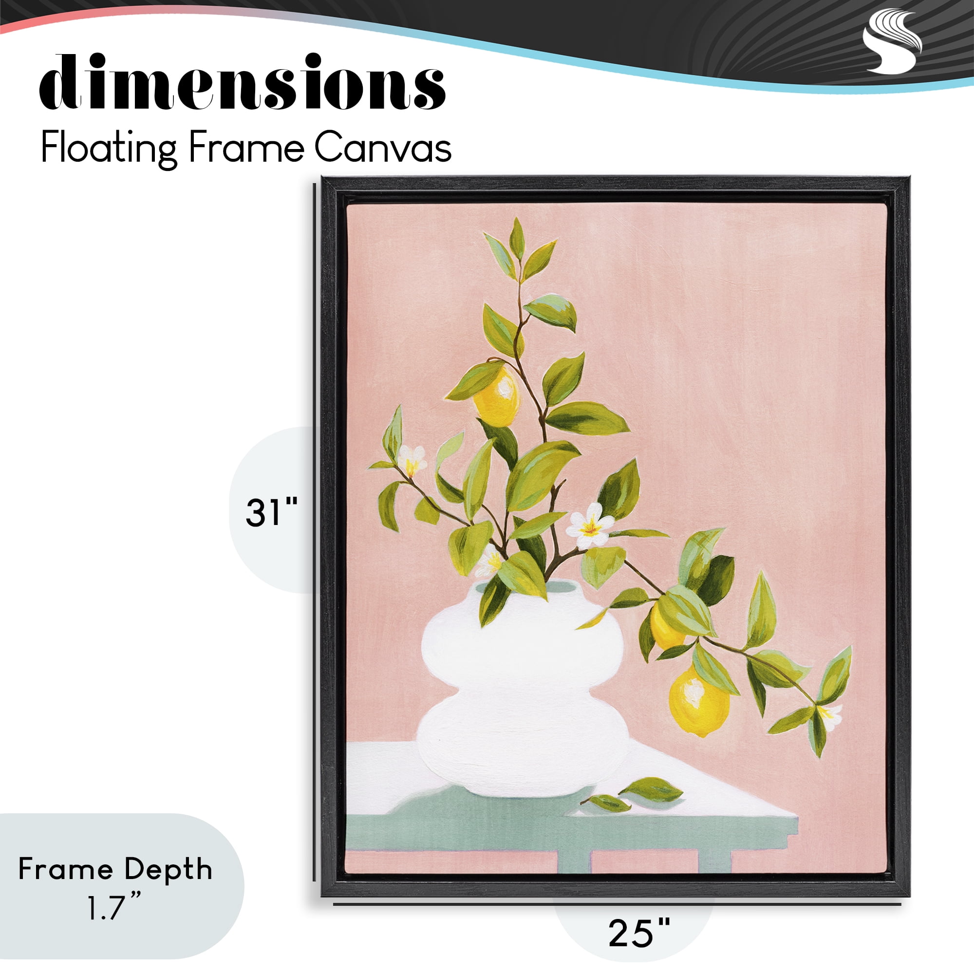 Stupell Industries Afternoon Limoncello Plant Black Framed Floater Canvas Wall Art, design by Grace Popp
