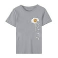 thumbnail image 4 of EQWLJWE Tops Femme Casual Plus, Tops Summer for Women 2024 Vacances à la Mode, Modèle d'Impression de Mode pour Femmes 2024 Spring et Summer Col Rond à Manches Courtes T-shirt, 4 of 6