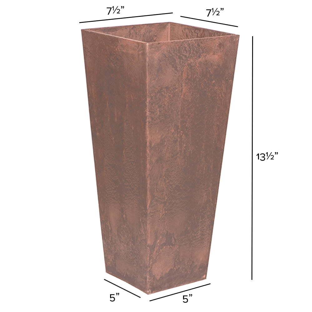 Root & Vessel Ella Tall Planter, Rust, 19.5"