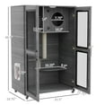 thumbnail image 5 of Luxury Cat House with Wheels, Kitty Cage Catio Villa for Indoor Cats with Scratching Posts, Condo, Flap Door, Cushion, Gray, 31.5" x 20" x 48.5", 5 of 5