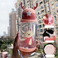 thumbnail image 1 of Taza de agua de gran capacidad para niños, vaso de plástico con forma de asta para guardería, con pajita, diseño de conejo, para verano, 1 of 6