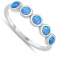 thumbnail image 4 of CHOOSE YOUR COLOR Mosaic Circle Ring .925 Sterling Silver Band Blue CZ Jewelry Female Size 6, 4 of 4