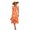 Orange-Red, variant on Women's V neck Short Sleeve Midi Dress with High Slit Floral Pattern 95% polyester 5% elastane Lightweight Chic