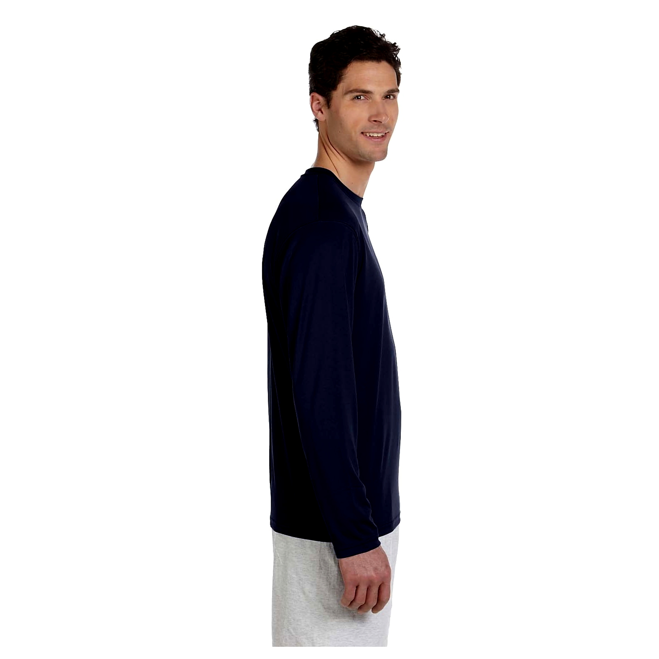 CW26 Hanes Adult Champion Long Sleeve Dry Performance T-Shirt Navy S