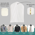 thumbnail image 3 of Forever Cotton 100% Cotton Canvas Garment Cover for Suits, Coats, Dresses; Travel Bag (Medium (24"x40"), Off-White), 3 of 9
