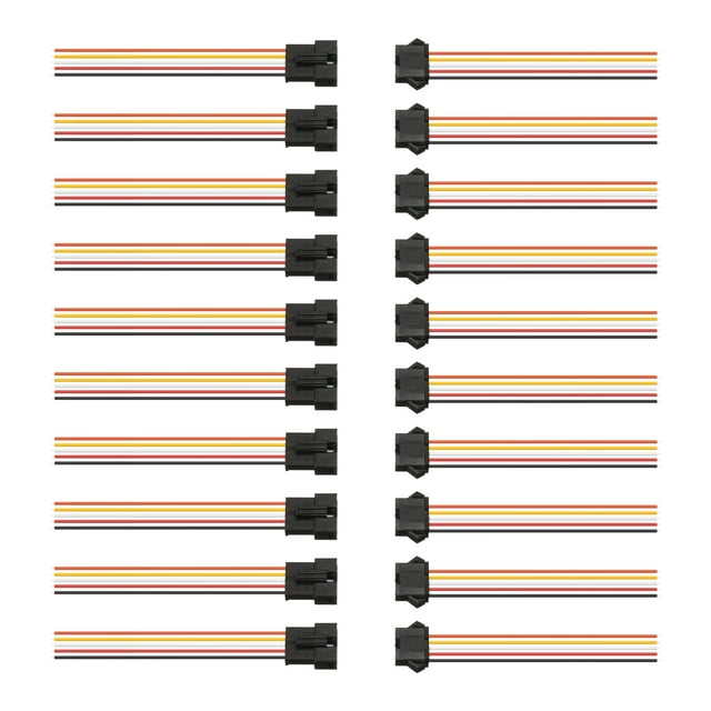 Unique Bargains 20PCS SM 5Pin Connector Male to Female Plug Electrical Wire 2.54mm Pitch 20CM Terminal Connector Cable