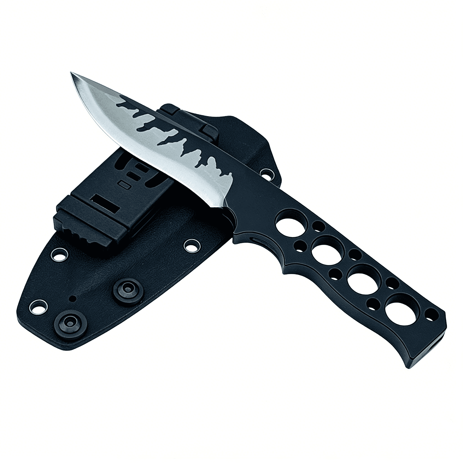 8.15'' Full Tang Fixed Blade Utility Knife, D2 Steel, with Kydex Sheath for Camping & Outdoor Tasks