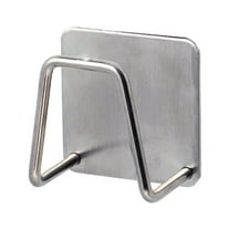 Stainless Steel Holder for Kitchen,Sink Holder with Suction Cups and Adhesive Hook , In-sink Sponge Holder, Wall Hanging Sink Organizer Rack - Sponge, Dish Cloth, Brush, Scrubber(Silver)