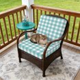 thumbnail image 3 of Outdoor Patio Cushion Covers 4 Pack Teal Green White Check Plaid Patio Chair Cushion Covers with Ties and Zipper Farmhouse Style Waterproof Outdoor Seat Cushion Covers for Patio Furniture 22"x22", 3 of 6
