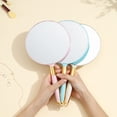 thumbnail image 2 of Espejo de mano redondo Eaoundm de 18 cm para maquillaje, blanco con mango, 2 of 5