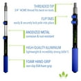 thumbnail image 6 of EVERSPROUT 1.5-to-4 Foot Telescoping Boat Hook | Floats, Scratch-Resistant, Sturdy Design | Durable & Lightweight, 3-Stage Anodized Aluminum Pole | Threaded End for Boating Accessories, 6 of 7