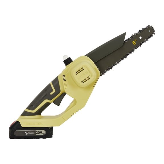Towallmark 20 Volt 8-Inch Cordless Chainsaw, Battery Powered for Tree Trimming, Limb Cutting, and Home Garden Use