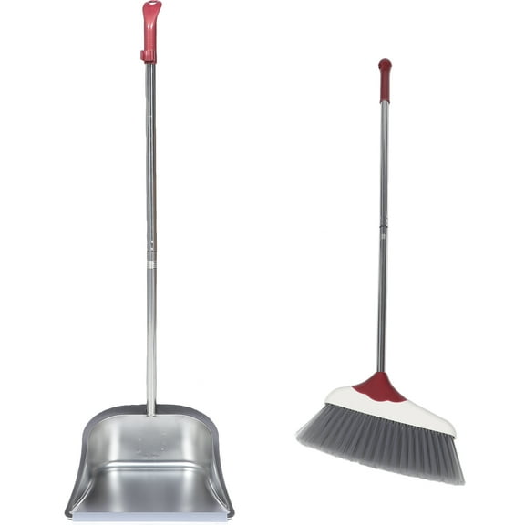FRCOLOR push broom 1 Set of Broom and Dustpan Household Long handle Dorm Dustpan Cleaning Brush,10.63"X9.06"X30.71"