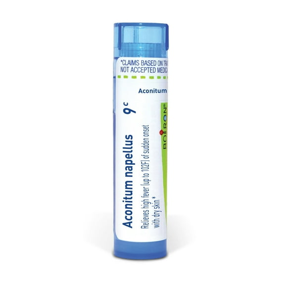 Boiron Aconitum Napellus 9C, Homeopathic Medicine for High Fever (Up To 102F) Of Sudden Onset With Dry Skin, 80 Pellets