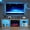 Gray, variant on 70" Gray Engineered Wood TV Stand with 23" Fireplace & LED Lights