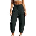 thumbnail image 3 of Vhkiploz Plus Size Wide Leg Pants for Women's Drawstring High Stretchy Waist Joggers Solid Hiking Running Vacation Trousers, 3 of 8