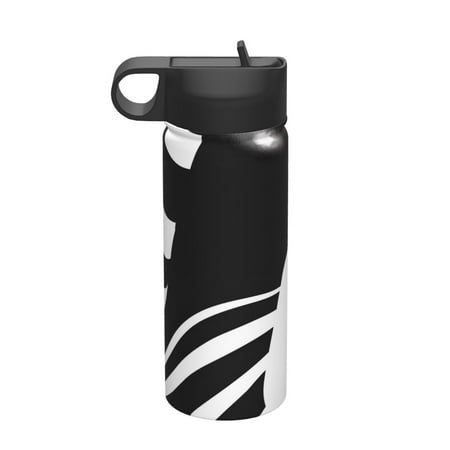 

Salouo Abstract Monochrome Profile Pattern 18 oz Water Bottle With Straw Stainless Steel Sports Water Cup Flask Wide Mouth Travel Thermal Mug for Home Office Car