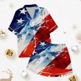 thumbnail image 3 of Kids' 4th Of July Printed Satin Pajama Set Short Sleeve, 3 of 4