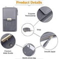 thumbnail image 4 of Women Crossbody Phone Bag, Nylon Mini Crossbody Shoulder Bag Wrist Bag with Detachable Adjustable Straps(Grey), 4 of 4