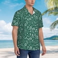 thumbnail image 5 of Fotbe Green Christmas Hawaiian Shirt for Men Unisex Summer Beach Casual Short Sleeve Cotton Linen Button Down Shirts-Large, 5 of 9