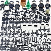 Set of 6 Custom WWII Soldier Minifigures with Varied Equipment  Military-Themed Building Block War Playset