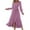 Purple, variant on Women's Long Sleeve V Neck Maxi Dress Casual Swiss Dots Bohemian Flowy Pleated Belted A-Line Long Dress Fall Holiday Boho Midi Dress Cocktail Wedding Guest Dresses for Women