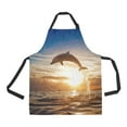thumbnail image 2 of ASHLEIGH Funny Dolphin Jumping from Shining Sunset Sea Water Home Kitchen Apron for Women Men with Pockets, Unisex Adjustable Bib Apron for Cooking Baking Gardening, 2 of 2