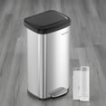 thumbnail image 5 of Kitchen Trash Can 18 Gallon Stainless Steel Garbage Can Recycle Bin with Stay-Open Lid and Step-on Pedal Silver and Black, 5 of 8