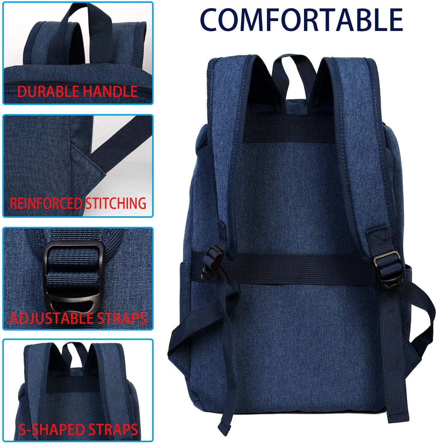 Casual Daypacks OMOUBOI Superbreak Backpack Laptop Backpack for Women & Men Fits Tourism School Business Black 