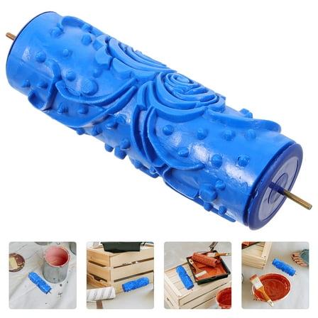 LABSERRON 1Set Cylindrical Blue Rubber Paint Roller For Textured Wall Painting And Diy Tools
